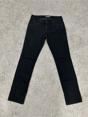 Hudson Jeans Women's Black Straight Leg Slim Low Mid Rise W402DOB Jeans 31 x 34